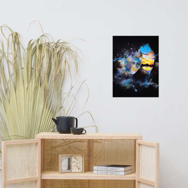 Interdimensional Fishing – Surreal Astronaut Poster Print - Image 2
